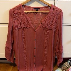 Peach lace top